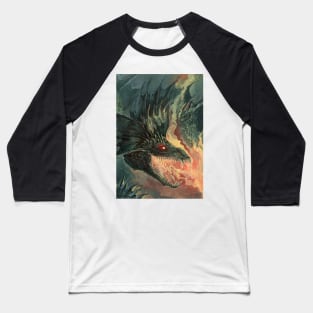 Green Fire Dragon Baseball T-Shirt